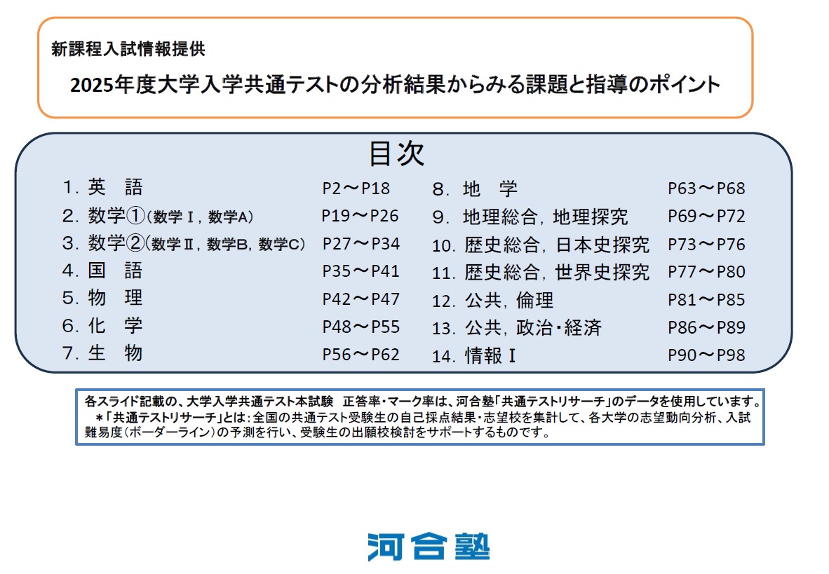 2025年度共通テスト分析結果から見る課題と指導ポイント